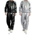 thumbnail image 4 of Guardoinrt Adults Home Salon Sauna Suit Exercise Sweat Weight Loss Jacket Reusable Washable Sports Suits Clothes Sports Gear Silver L, 4 of 9