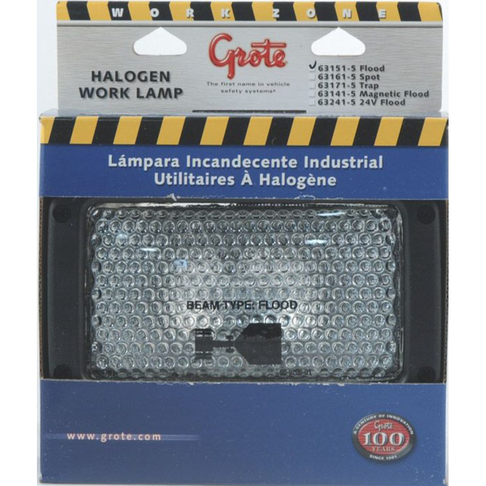 GROTE 631515 Rectangular Halogen Work Lamp