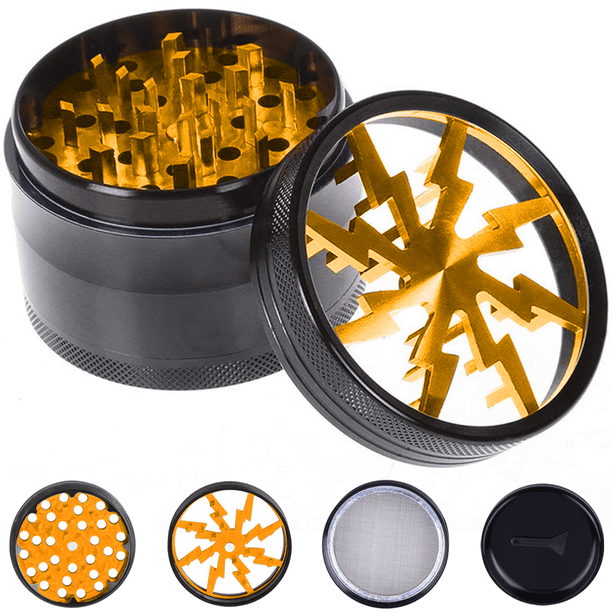 Trituradora de molinillo de polen de 63 mm para tabaco, especias, especias, hierbas, juego de 4 piezas de café con raspador de polen Adepaton 2033695-1