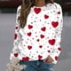 thumbnail image 3 of Gibobby Temperamento Pullover Top Jerséis polares estampados con cuello redondo y sin gorro para las vacaciones de Lady Lover (Rojo, XXL), 3 of 4