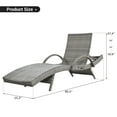 thumbnail image 2 of AENKYO 80-in Patio Chaise Lounge Chairs Set of 2, Outdoor Wicker Recliners with Adjustable Backrest and Pull-Out Side Table, Gray, 2 of 10