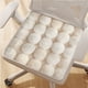thumbnail image 4 of Cojín De Asiento De Poliéster Cojín de asiento de felpa de 40x40 cm con pompones, antideslizante, cálido, para sofá y decoración del hogar, lavable a máquina (beige, 1 pieza). Rkxzt, 4 of 9