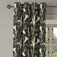 thumbnail image 2 of Ambesonne Art Nouveau Grommet Curtain, Mother Nature Blossoms, 50" x 96", Black and Ivory, 2 of 6