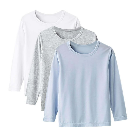 Gubotare Toddler Tshirt Long Sleeve Girls Long Sleeve Shirts Crop Tops Graphic Tees Letter Print T Shirts Toddler Girl Long Sleeve Shirt 3 PCS Size 3T 4T (E,3-4 Years)