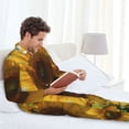 thumbnail image 6 of Kdxio Sky Golden Sunflower Field Men’s Pajama Set Pajamas For Men 2 Piece PJ Set with Men Pajama Pants and Long Sleeve T-Shirt Lounge Set-XX-Large, 6 of 7