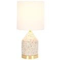 thumbnail image 2 of Safavieh Nicolai 10" Modern Terrazzo/Iron Sheet Table Lamp, White/Gold, 2 of 3