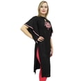 thumbnail image 6 of Bimba Women's Black Straight Casual Kurti Indian Designer Embroidered Kurta-24, 6 of 8