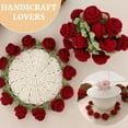 thumbnail image 3 of Virtuetion Unique Crochet Drink Coasters, Unique Handmade Crochet Knitted Flower Placemats, Funny Soft Decorative Coasters for Home Bar Decor and Table Protection, 3 of 7