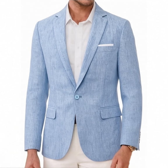 i.Finelong Men's Lightweight Breathable Single-Breasted Blazer Spring/Summer Business Casual Jacket