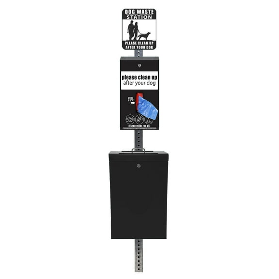 Ultimate™ Dog Waste Station / Tissue_Style Bag System (Matte Black)