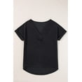thumbnail image 5 of Plusashion Elegant V-Neck Black Tee, Wide Sleeves, Versatile Fit, 5 of 8