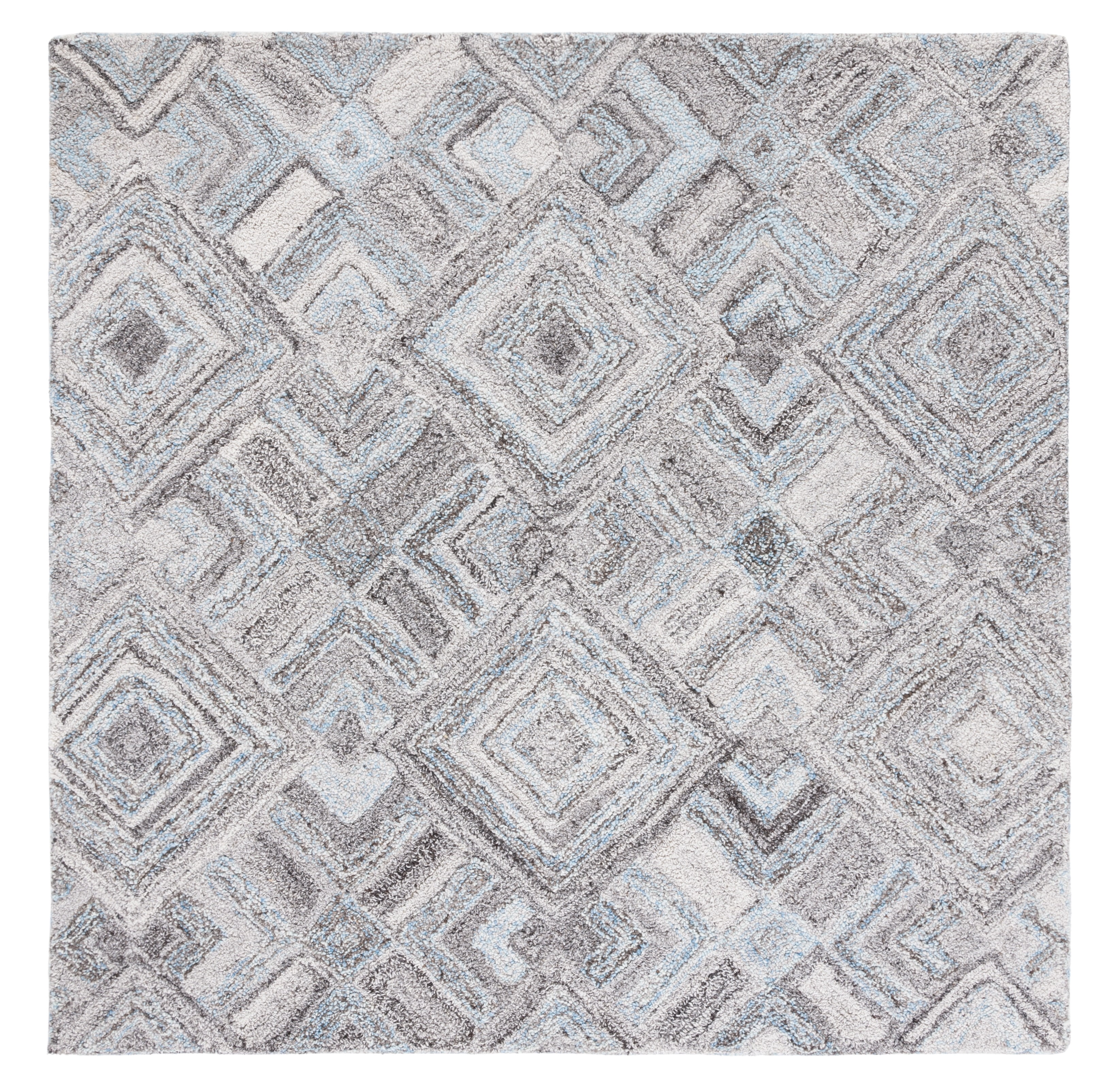 SAFAVIEH Abstract Paxton Geometric Area Rug, Gray/Turquoise, 6' x 6' Square