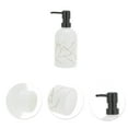 thumbnail image 5 of Unique Bargains 1 Pc Cylinder Marble Soap Dispenser 13.53oz White Gold Tone, 5 of 6