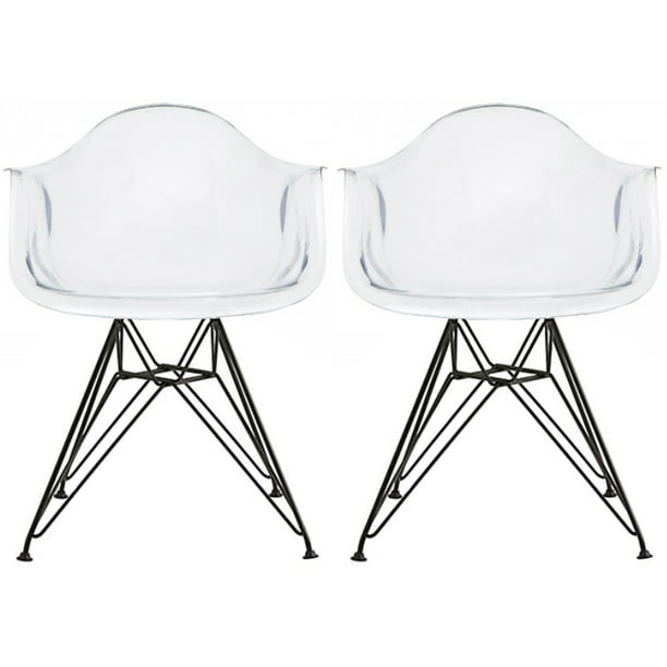 2xhome - Set of 2 (Two) - Clear - Modern Eames Style ...