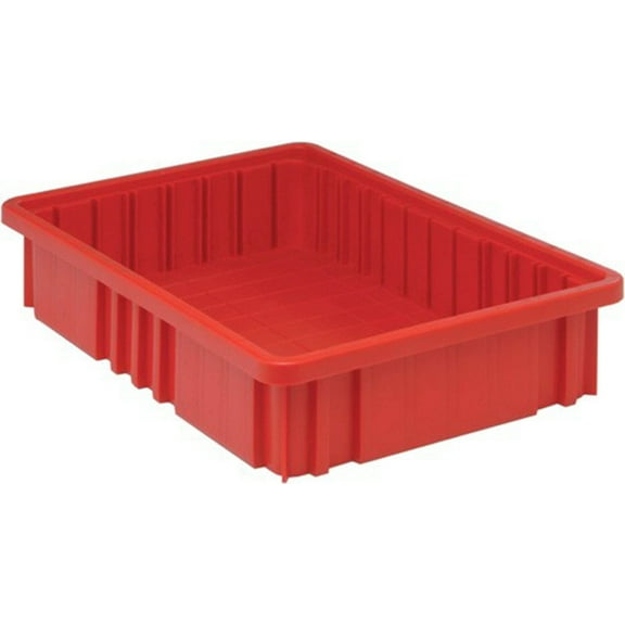 Quantum Storage Systems Dividable Grid Container, 16-1by2"L x 10-7by8"W x 3-1by2"H - Red