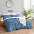 thumbnail image 2 of Duvet Cover Cotton Solid - Soft Cotton Duvet Cover 3 pcs, Includes 1 Duvet Cover Mediterranean Blue 3 pcs, Includes 1 Duvet Cover - Alaskan King (132x120) with Zipper Closure & 2 Pillow Shams,, 2 of 4