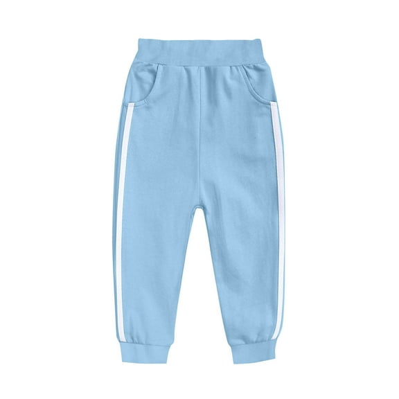 CYRBOKO Boys Sports Sweatpants, Running School Casual Elastic Waist Jogger Pants Blue Size T