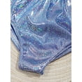 thumbnail image 6 of Runhomal Kids Girls Sparkle Metallic Dance Briefs Gymnastics Tumbling Athletic Bottom Cheerleading Blue 150, 6 of 7
