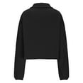 thumbnail image 5 of Womens Polar Fleece Hoodies Fashion Collared Pullovers Half Zipper Solid Long Sleeve Top Cropped Oversized Drop Shoulder Hoodless Loose Fit 2025 Fall Sport Wear, 5 of 6