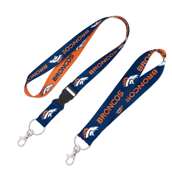 WinCraft Denver Broncos 2-Pack Lanyard with Detachable Buckle & Key Strap Set