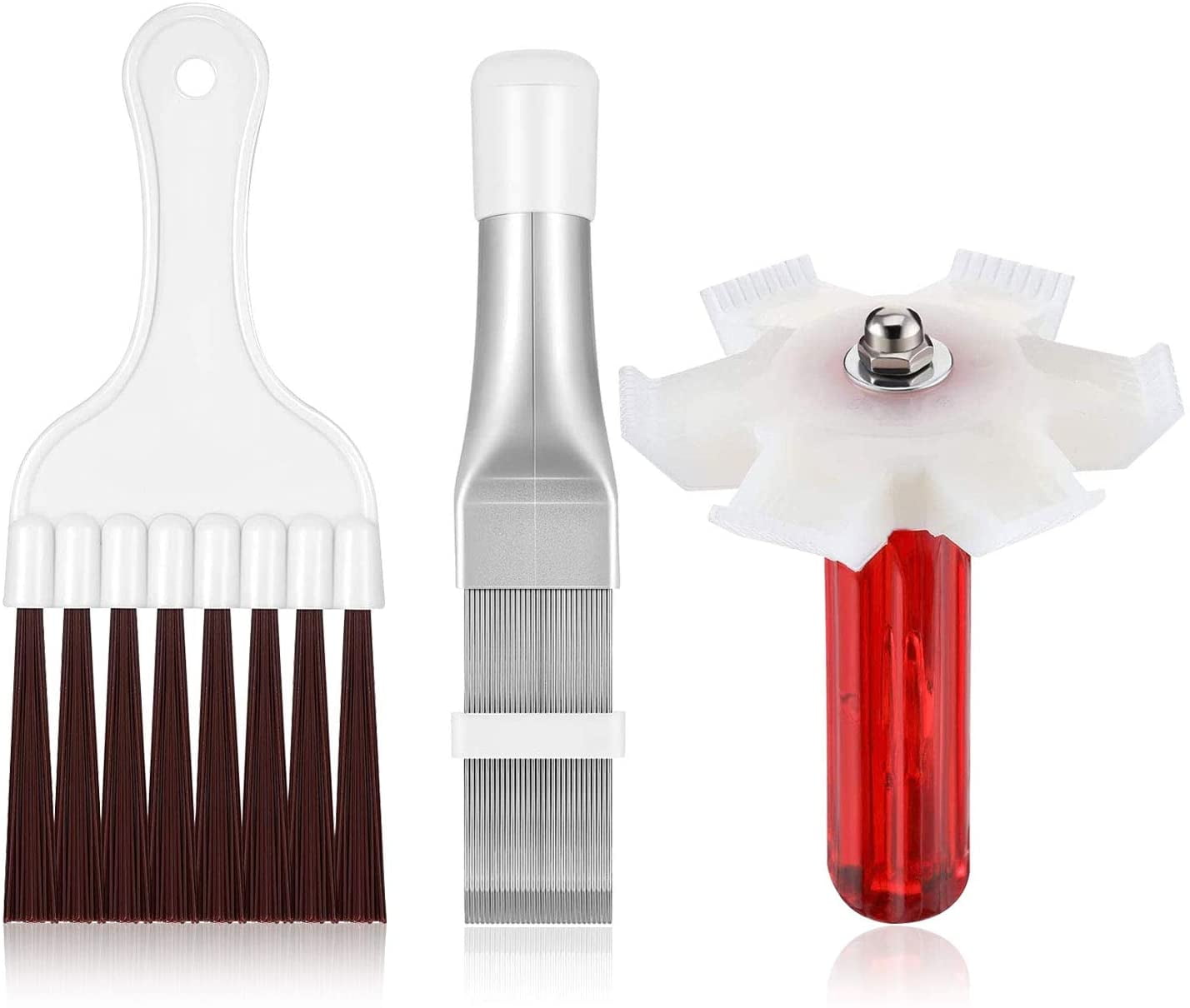 3 Pieces Air Conditioner Condenser Fin Cleaner Brush, Condenser Fin Straightener Cleaner Set