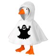 thumbnail image 2 of 7 inch Mini Desk Goose Outfits, Ghost Hooded Cape Porch Goose Outfits with Cute Face Print, for Halloween Birthdays Holiday Gift Home Decor (CheerPhantom Desk Goose), 2 of 5