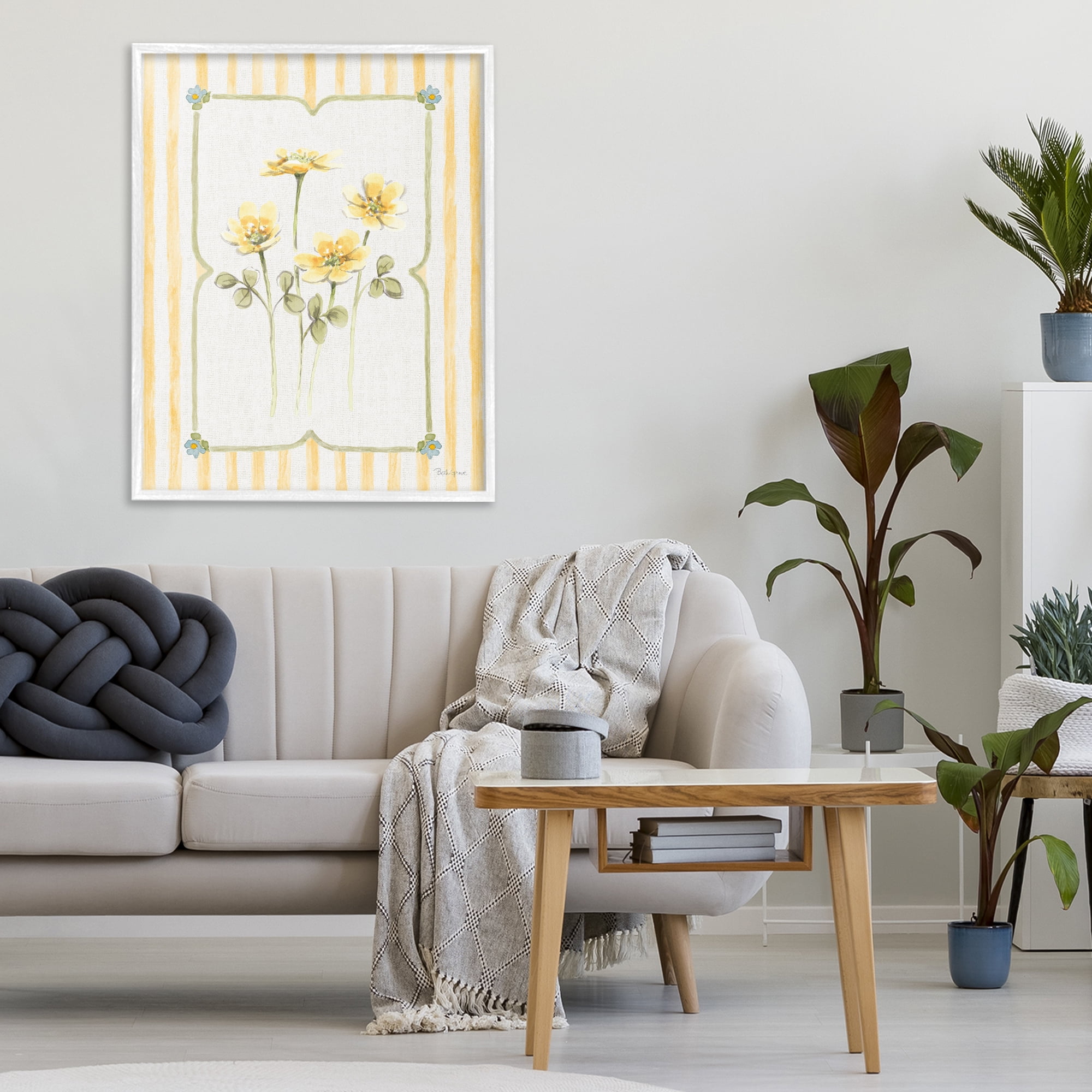 Stupell Industries Sweet Honey Florals White Framed Giclee Art, design by Beth Grove