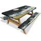 thumbnail image 1 of Outdoor Windproof and Dustproof Tablecloth Cover Oil Painting Picnic Table Cover with Bench Cover 3-Piece Set, 1 of 5