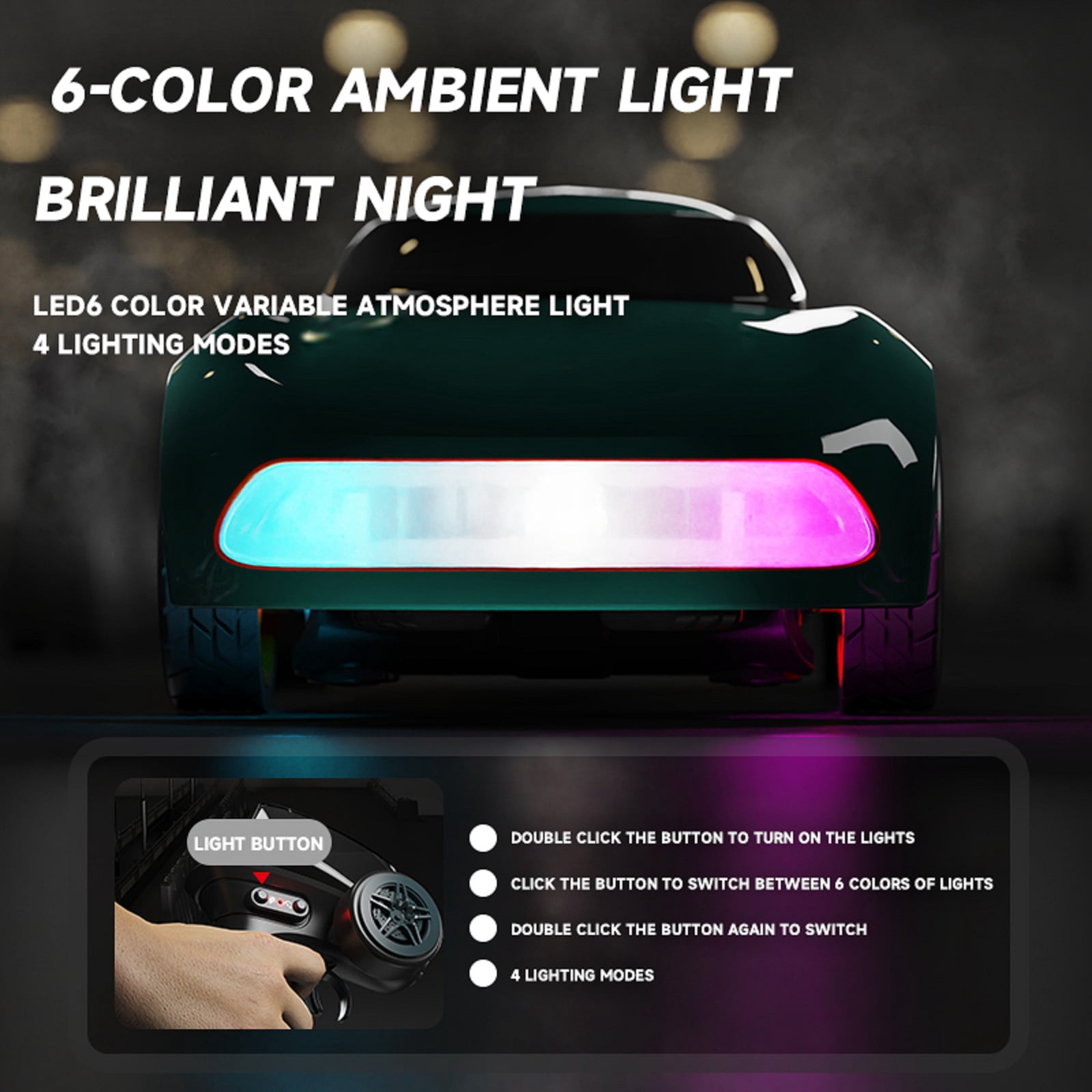 Desktop Drift Car, 2.4GHz Electric Mini Full Proportional Remote Control Car, Rechargeable RC Drift Toy with Instant Acceleration Button