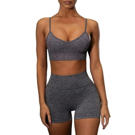 

Women Sports Bra + Shorts Sets Quick-dry Yoga Running Fitness Bra and Breathable Shorts Suits