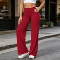 thumbnail image 3 of Wide Leg Legging For Women Elastic High Waist Stretchy Athletic Trouser Fall Casual Workout Yoga Activewear Pants, 3 of 7