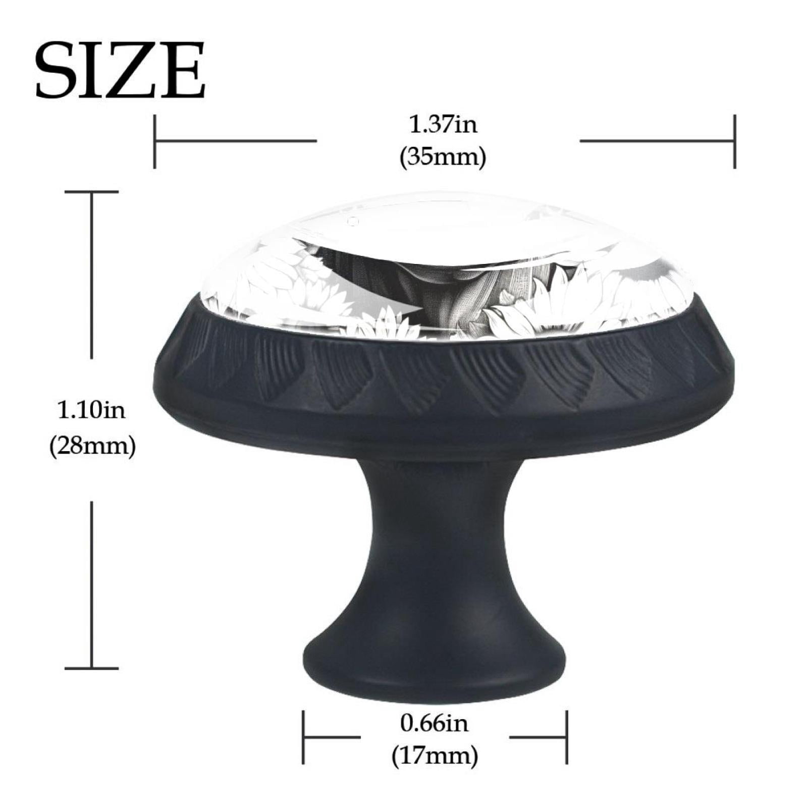 4 Pcs Cow and Sunflower Knobs for Kitchen Cabinet Cupboard Dresser Bookcase Drawer Pulls Handles Round Home Decor