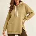 thumbnail image 2 of Cmfcve Women's Oversized Hoodies Long Sleeve Drop Shoulder Hooded Sweatshirts Side Slit Casual Fall Pullover Tops with Poc, 2 of 9
