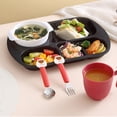 thumbnail image 6 of Ywbawe Clearance Plastic Children’s Christmas Dinner Dish Set, Fall-Proof Fast Food Dinner Plate with Bowl, Cup, Spoon, and Fork, 5-Piece Set for Kids Clearance Sales Today Deals Prime, 6 of 6