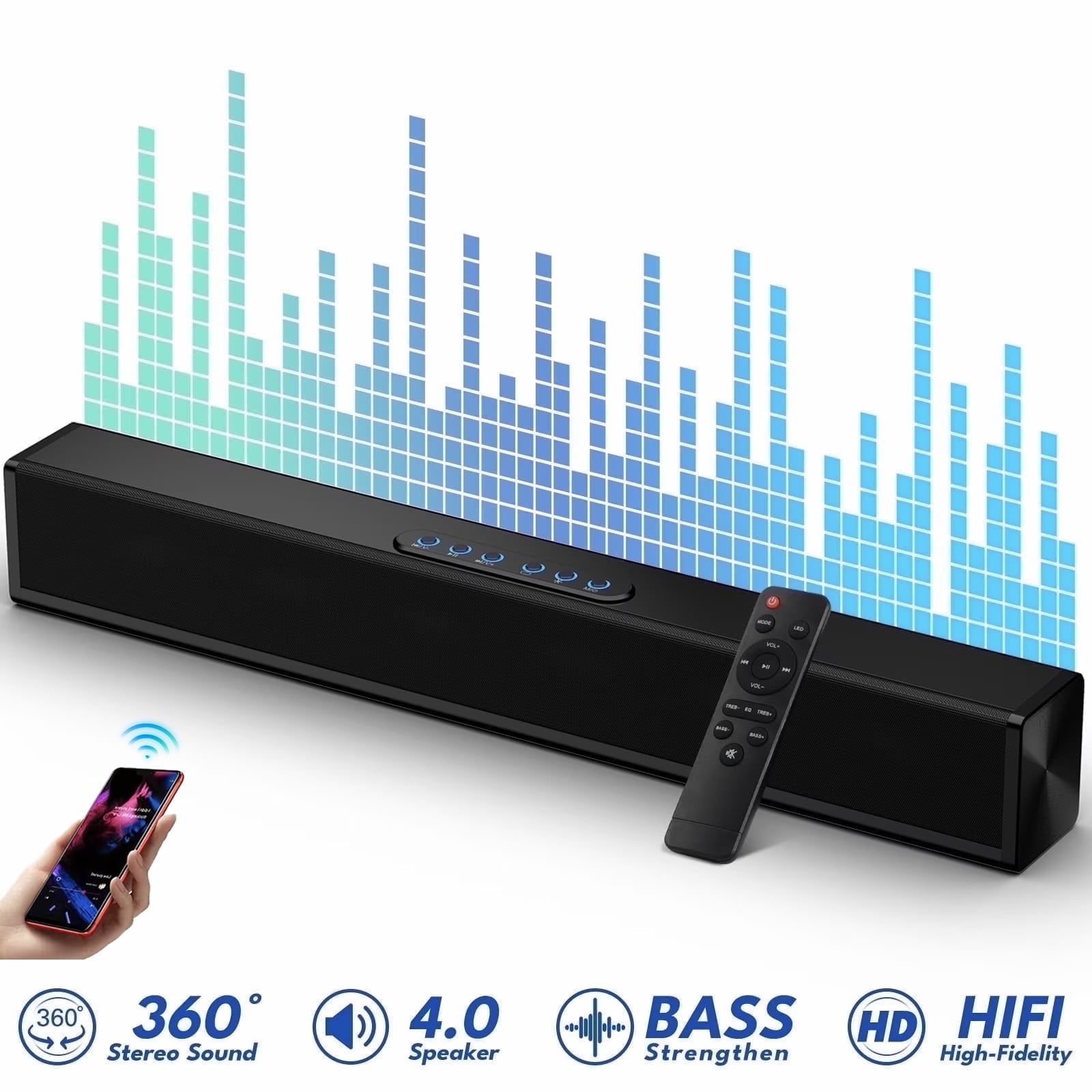 ZTECH LED Wireless Soundbar Speaker - Walmart.com