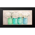 thumbnail image 2 of Thomlinson, Jenny 18x11 Black Modern Framed Museum Art Print Titled - Peonies in Mason Jars- detail, 2 of 5