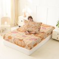 thumbnail image 4 of Manfei Harvest Maple Leaf Print Twin Fitted Sheet,Watercolor Pumpkin Print Bedding,2pcs,1 Fitted Sheet and 1 Pillowcase, 4 of 6