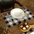 thumbnail image 2 of Jbralid Flowers Truck Spring Placemats 12x18 Inch Set of 4 Black Buffalo Plaid Table Mats Farmhouse Rustic Holiday Kitchen Dining Table Decoration for Indoor Outdoor Dinner Party Decor, 2 of 5