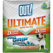 OUT! Ultimate Training Pads for Dogs, Quilted Pro-Grip, Fresh Scent, 21x21 Inch, 50 Count, 4 Pack