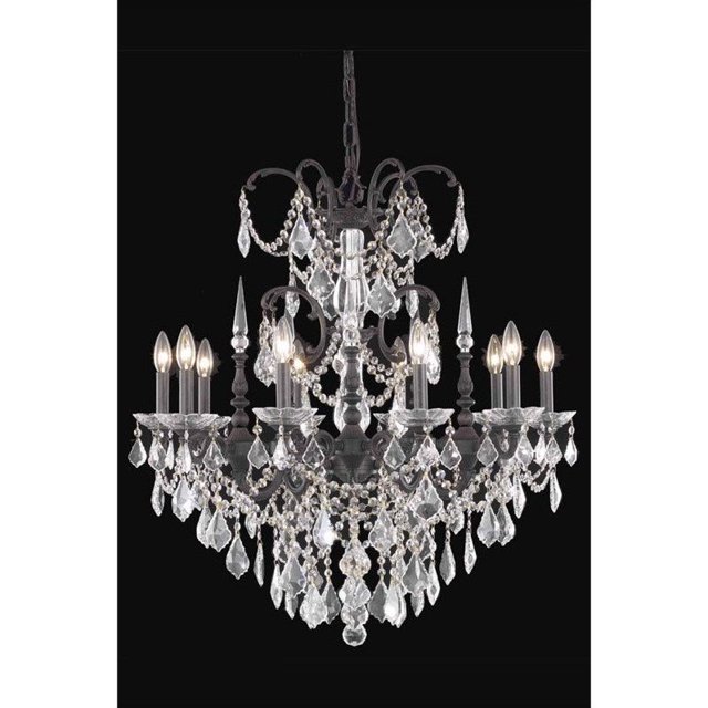 Elegant Lighting Athena 30" 10 Spectres Lumineux Lustre en Cristal