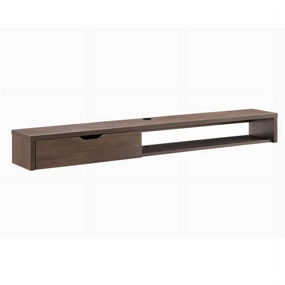 Furniture of America Johnson Wood Floating TV Stand with Storage in Walnut Oak