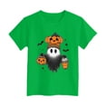 thumbnail image 5 of CAUYDY Toddler Baby Girl Boy Halloween T-Shirt Short Sleeve Tops Pumpkin Tee Clothes(Green,1-2 Y), 5 of 5