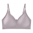 thumbnail image 2 of Jinhomg Nursing Bras for Breastfeeding Seamless Maternity Bra Wireless Classic Strip Support Nursing Bra Gray M, 2 of 5
