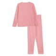 thumbnail image 3 of TiaoBug Boys Girls Fleece Lined Thermals Base Layer Set Long Johns Top and Pants Underwear Pink 140, 3 of 6