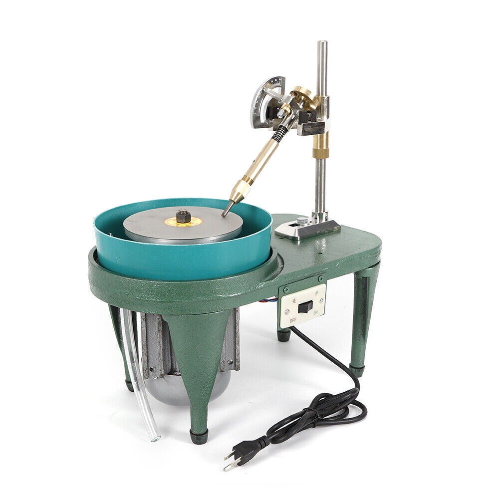 Fichiouy Electric Gem Faceting Machine Jewelry Polisher Jade Flat Grinder Grinding for Jade Agate Amber Precious Stones 180W 110V