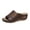 Brown, variant on NOKIO Elegant Women'S Slip-On Slippers Ladies Fashion Solid Color Leather Open Toe Wedge Heel Platform Casual Sandals Women Flat Sandals Orthopedic Arch Support Walking Summer Sandals