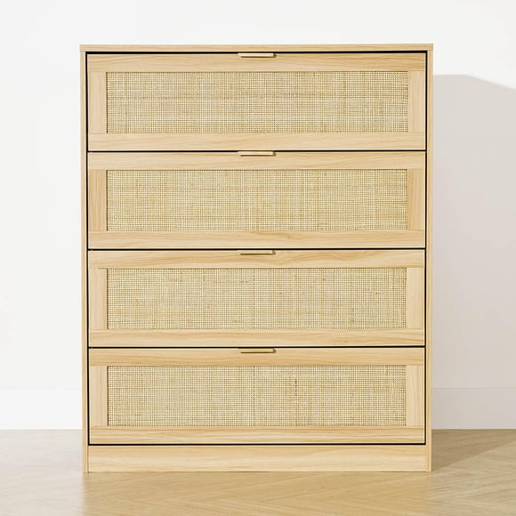 Anko Fraser Rattan 4 Drawer Dresser, Natural
