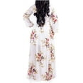thumbnail image 2 of Womens Maxi Dress Boho Chiffon Floral Printed V-Neck Long Dresses Casual Floral Print Long Maxi Dress Plus Size Plain Party Outfits, 2 of 3