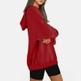 thumbnail image 4 of IROINNID Hoodie for Women Oversized Solid All-match Pullover Long Sleeve Loose Fit Plain Classic Sweatshirt Basic Tops,Red, 4 of 7