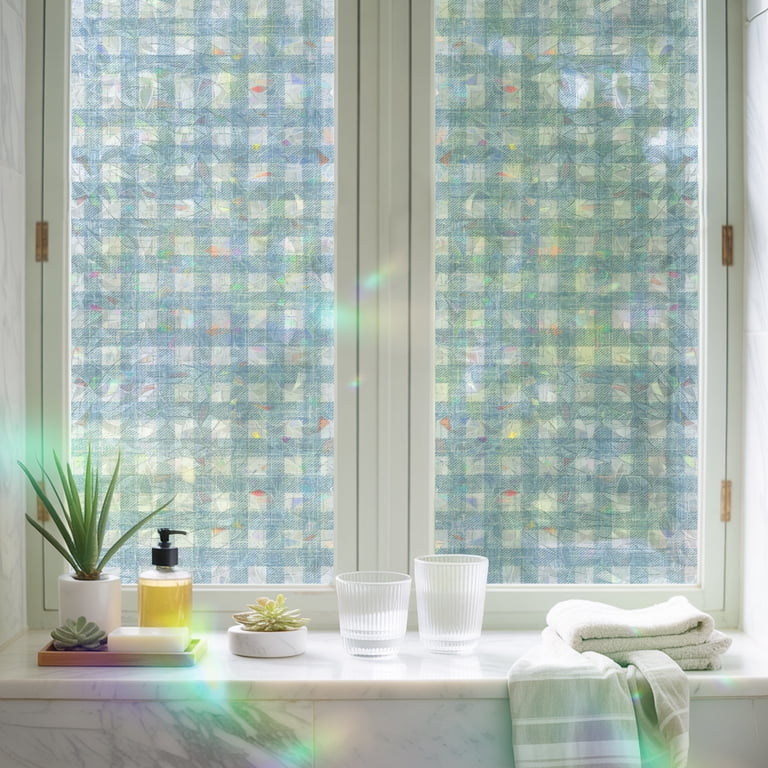 Farmhouse Buffalo Plaid Window Privacy Film,Heat Control Sun Blocking ...